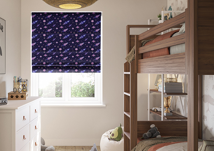 Rocket Adventure, Ultraviolet - Roman Blind - Image 3